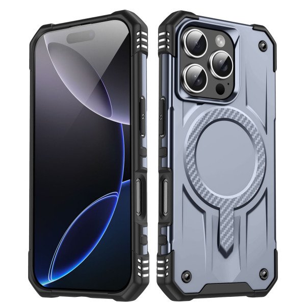 Wholesale Full Body Super MagSafe Military Grade Protection Heavy Duty Shockproof Case for Apple iPhone 16 Pro (Silver)