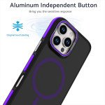 Wholesale Matte Finish Magnetic Magsafe Compatible Camera Lens Protection Kickstand Cover Case for iPhone 16 (Black)