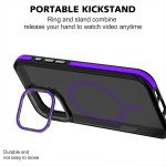 Wholesale Matte Finish Magnetic Magsafe Compatible Camera Lens Protection Kickstand Cover Case for iPhone 16 (Black)