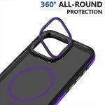 Wholesale Matte Finish Magnetic Magsafe Compatible Camera Lens Protection Kickstand Cover Case for iPhone 16 (Black)
