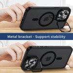 Wholesale Premium Matte Finish Magnetic Super Magsafe Camera Protection Lens Kickstand Case for Apple iPhone 16 Pro Max (Blue)