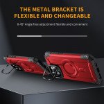 Wholesale Full Body Magnetic MagSafe Military-Grade Shockproof Protective Case with Kickstand for Apple iPhone 16 Pro Max (Red)