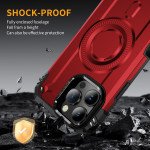 Wholesale Full Body Magnetic MagSafe Military-Grade Shockproof Protective Case with Kickstand for Apple iPhone 16 Pro Max (Red)