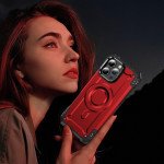 Wholesale Full Body Magnetic MagSafe Military-Grade Shockproof Protective Case with Kickstand for Apple iPhone 16 Pro Max (Red)