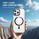 Wholesale Transparent Super MagSafe Bumper Case with Lens Kickstand Camera Protection for Apple iPhone 16 Pro Max (Black)