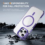 Wholesale Transparent Super MagSafe Bumper Case with Lens Kickstand Camera Protection for Apple iPhone 16 Pro Max (Purple)