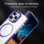 Wholesale Transparent Super MagSafe Bumper Case with Lens Kickstand Camera Protection for Apple iPhone 16 Pro Max (Purple)