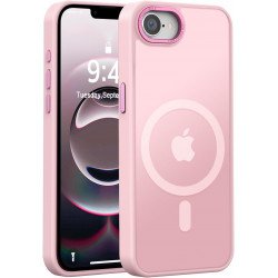 Magnetic Magsafe Enhanced with Stainless Camera Edge & Button Shields Hybrid Cover Case for Apple iPhone 16e (Rose Pink) Magnetic Magsafe Enhanced with Stainless Camera Edge & Button Shields Hybrid Cover Case for Apple iPhone 16e (Rose Pink)