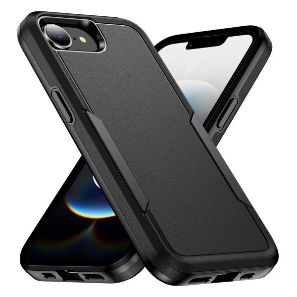Wholesale Heavy Duty Strong Armor Hybrid Trailblazer Case Cover for Apple iPhone 16e (Black)