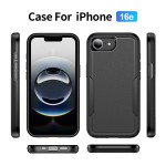 Wholesale Heavy Duty Strong Armor Hybrid Trailblazer Case Cover for Apple iPhone 16e (Black)