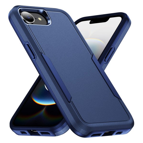 Wholesale Heavy Duty Strong Armor Hybrid Trailblazer Case Cover for Apple iPhone 16e (Navy Blue)