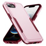 Wholesale Heavy Duty Strong Armor Hybrid Trailblazer Case Cover for Apple iPhone 16e (Pink)