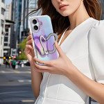 Wholesale Glitter Butterfly Kickstand Phone Case with Rainbow Gradient – Sparkling Style & Hands-Free Stand for Apple iPhone 17 (Blue)