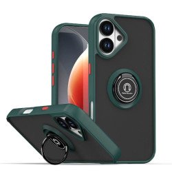 Slim Hybrid Shockproof Phone Case with Kickstand Ring for Apple iPhone 17 (Green) Slim Hybrid Shockproof Phone Case with Kickstand Ring for Apple iPhone 17 (Green)