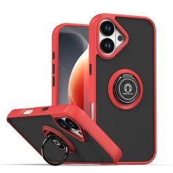Slim Hybrid Shockproof Phone Case with Kickstand Ring for Apple iPhone 17 (Red) Slim Hybrid Shockproof Phone Case with Kickstand Ring for Apple iPhone 17 (Red)