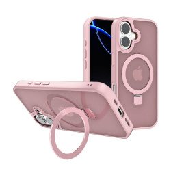 Sleek Metallic Finish Protective Armor Magnetic Magsafe Ring Stand Phone Case with Metallic Buttons for Apple iPhone 17 (Pink) Sleek Metallic Finish Protective Armor Magnetic Magsafe Ring Stand Phone Case with Metallic Buttons for Apple iPhone 17 (Pink)