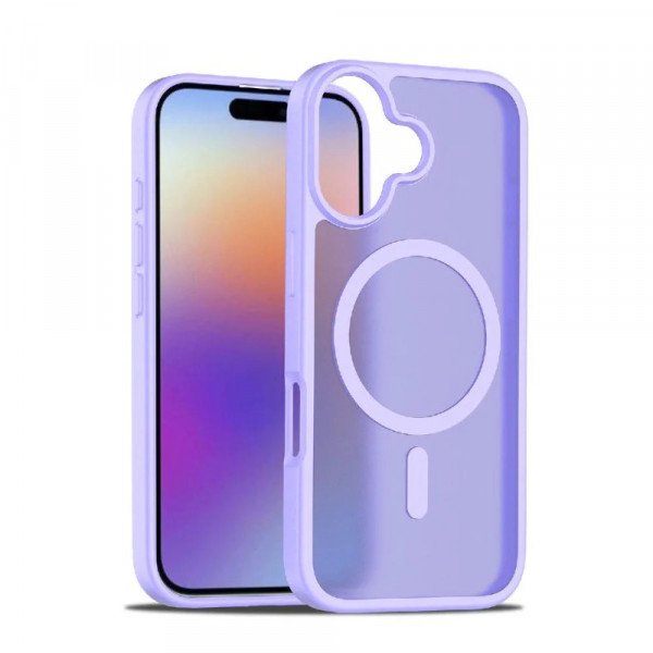 Wholesale Clear Magnetic Magsafe TPU Phone Case for Apple iPhone 17 (Purple)