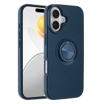 Wholesale Shockproof Kickstand Phone Case with Glossy Finish – Superior Protection & Built-In Ring for Apple iPhone 17 (Blue)