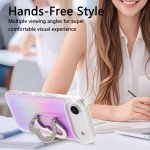Wholesale Glitter Butterfly Kickstand Phone Case with Rainbow Gradient – Sparkling Style & Hands-Free Stand for Apple iPhone 17 Air (Blue)