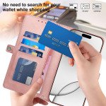 Wholesale Wallet Phone Case with PU Leather, Card Holder Slot & Foldable Front Cover – Elegant Protection for Apple iPhone 17 Air (Rose Gold)