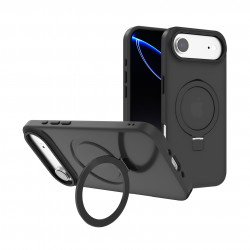 Sleek Metallic Finish Protective Armor Magnetic Magsafe Ring Stand Phone Case with Metallic Buttons for Apple iPhone 17 Air (Black) Sleek Metallic Finish Protective Armor Magnetic Magsafe Ring Stand Phone Case with Metallic Buttons for Apple iPhone 17 Air (Black)
