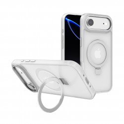 Sleek Metallic Finish Protective Armor Magnetic Magsafe Ring Stand Phone Case with Metallic Buttons for Apple iPhone 17 Air (White) Sleek Metallic Finish Protective Armor Magnetic Magsafe Ring Stand Phone Case with Metallic Buttons for Apple iPhone 17 Air (White)