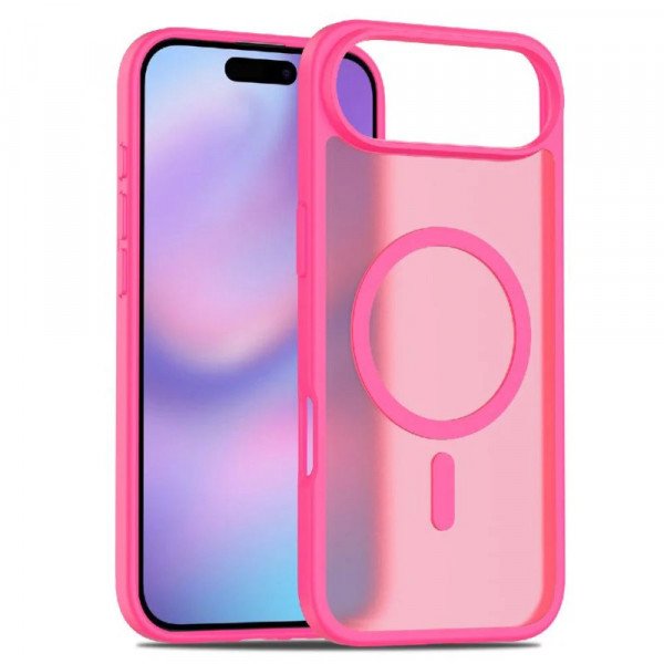 Wholesale Clear Magnetic Magsafe TPU Phone Case for Apple iPhone 17 Air (Hot Pink)