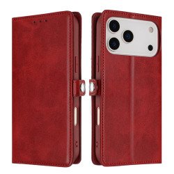 Wallet Phone Case with PU Leather, Card Holder Slot & Foldable Front Cover – Elegant Protection for Apple iPhone 17 Pro (Red) Wallet Phone Case with PU Leather, Card Holder Slot & Foldable Front Cover – Elegant Protection for Apple iPhone 17 Pro (Red)