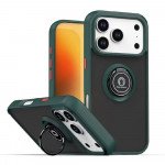 Slim Hybrid Shockproof Phone Case with Kickstand Ring for Apple iPhone 17 Pro Max (Green)