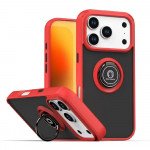 Slim Hybrid Shockproof Phone Case with Kickstand Ring for Apple iPhone 17 Pro Max (Red)