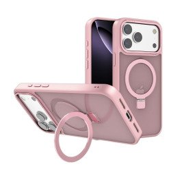 Sleek Metallic Finish Protective Armor Magnetic Magsafe Ring Stand Phone Case with Metallic Buttons for Apple iPhone 17 Pro (Pink) Sleek Metallic Finish Protective Armor Magnetic Magsafe Ring Stand Phone Case with Metallic Buttons for Apple iPhone 17 Pro (Pink)