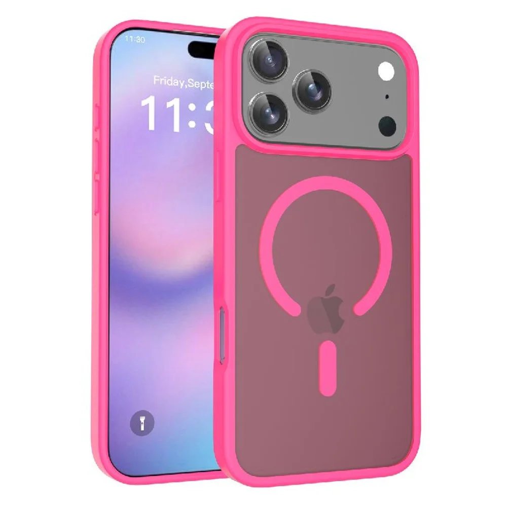 Wholesale Clear Magnetic Magsafe TPU Phone Case for Apple iPhone 17 Pro Max (Hot Pink) Wholesale Clear Magnetic Magsafe TPU Phone Case for Apple iPhone 17 Pro Max (Hot Pink)
