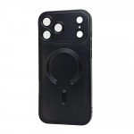 Slim Metallic Magnetic Phone Case with Built-In Camera Lens Cover for Apple iPhone 17 Pro (Black)
