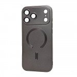 Slim Metallic Magnetic Phone Case with Built-In Camera Lens Cover for Apple iPhone 17 Pro Max (Gray)