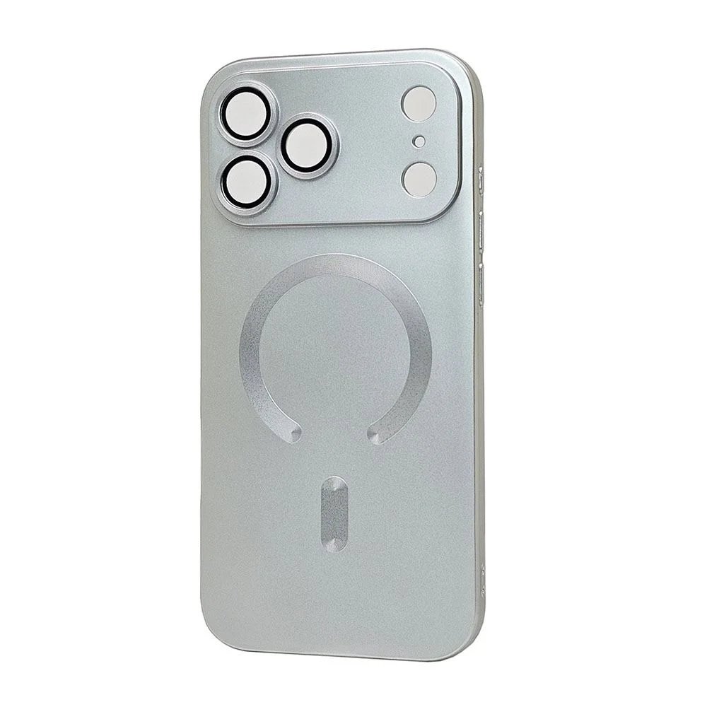 Wholesale Slim Metallic Magnetic Phone Case with Built-In Camera Lens Cover for Apple iPhone 17 Pro Max (Silver) Wholesale Slim Metallic Magnetic Phone Case with Built-In Camera Lens Cover for Apple iPhone 17 Pro Max (Silver)