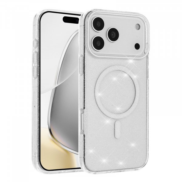 Wholesale Shiny Gradient Transparent Phone Case with Clear Protective Design for Eye-Catching Style for Apple iPhone 17 Pro Max (White)