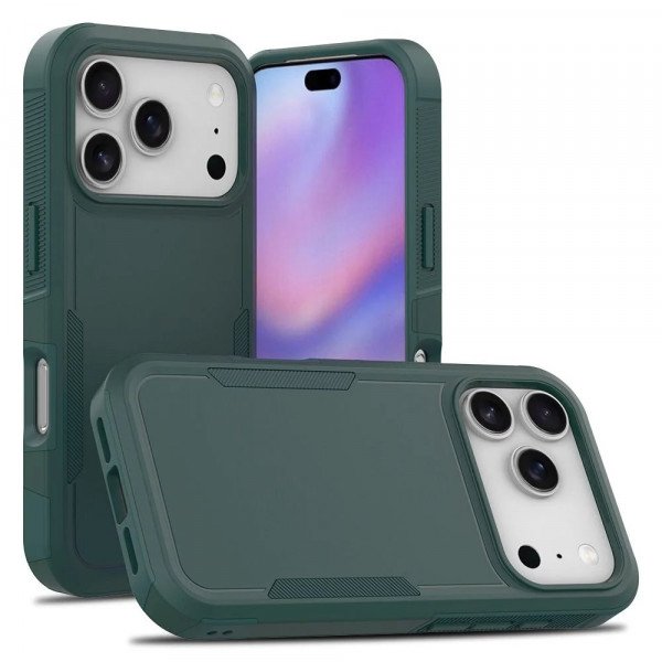 Wholesale Heavy Duty Slim Hybrid Shockproof Armor Phone Case for Apple iPhone 17 Pro Max (Green)