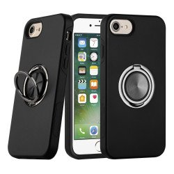 Glossy Dual Layer Armor Hybrid Stand Metal Plate Flat Ring Case for Apple iPhone 8 Plus / 7 Plus (Black) Glossy Dual Layer Armor Hybrid Stand Metal Plate Flat Ring Case for Apple iPhone 8 Plus / 7 Plus (Black)