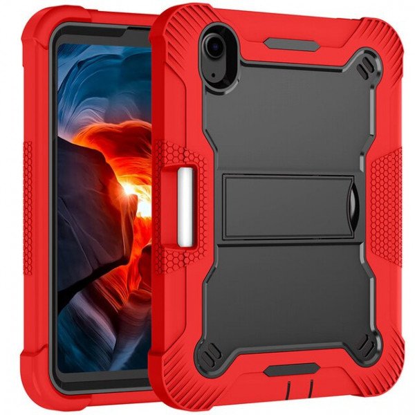 Wholesale Heavy Duty Full Body Shockproof Protection Kickstand Hybrid Tablet Case Cover for Apple iPad 10.9 (2022) (Red)