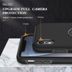 Wholesale Glossy Dual Layer Armor Hybrid Stand Metal Plate Flat Ring Case for Apple iPhone Xr (6.1 inch) (Black)