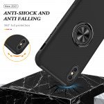 Wholesale Glossy Dual Layer Armor Hybrid Stand Metal Plate Flat Ring Case for Apple iPhone Xs / X (Black)