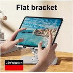 Wholesale Aluminum Tablet Stand with 360° Rotation - Adjustable, Foldable for Heavy Tablets Computer J18 for Universal Cell Phone And Bluetooth Device (Silver)