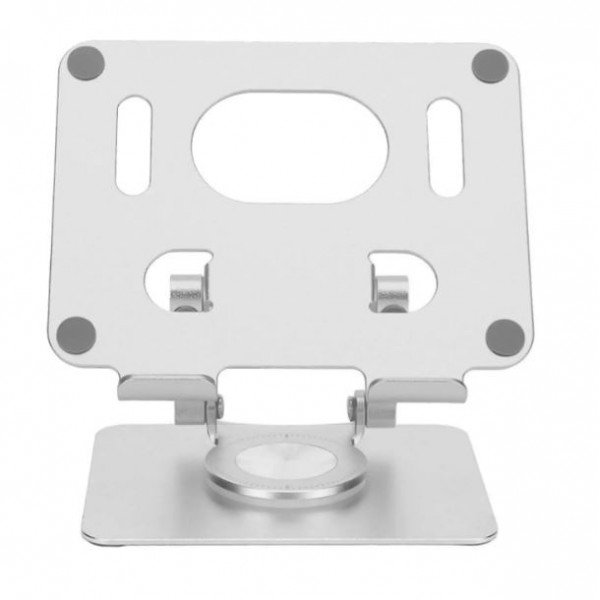 Wholesale Aluminum Tablet Stand with 360° Rotation - Adjustable, Foldable for Heavy Tablets Computer J18 for Universal Cell Phone And Bluetooth Device (Silver)