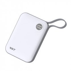 Universal 10000 mAh Portable Dual Port Juicebox Power Bank Charger with Power Display JCB10 for Universal Cell Phones, Device (White)