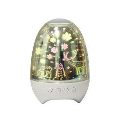 Magic Touch Lamp 360 Surround Light and Sound Portable Bluetooth Speaker K2 for Phone, Device, Music, USB (Clear)
