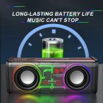 Wholesale Large Transparent Portable Bluetooth Speaker - Futuristic Design with LED Lights & Double Blast Grill K88 for Universal Cell Phone And Bluetooth Device (White)