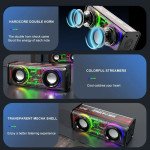 Wholesale Large Transparent Portable Bluetooth Speaker - Futuristic Design with LED Lights & Double Blast Grill K88 for Universal Cell Phone And Bluetooth Device (White)