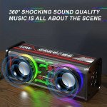 Wholesale Large Transparent Portable Bluetooth Speaker - Futuristic Design with LED Lights & Double Blast Grill K88 for Universal Cell Phone And Bluetooth Device (White)