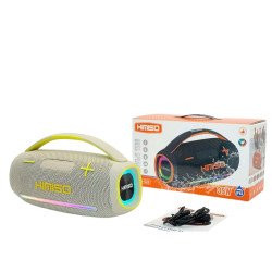 Large LED Super Bass Wireless Portable Bluetooth Soundbar Speaker with Handle, USB/MicroSD/AUX Inputs (Beige)