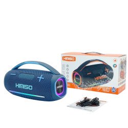 Large LED Super Bass Wireless Portable Bluetooth Soundbar Speaker with Handle, USB/MicroSD/AUX Inputs (Blue)